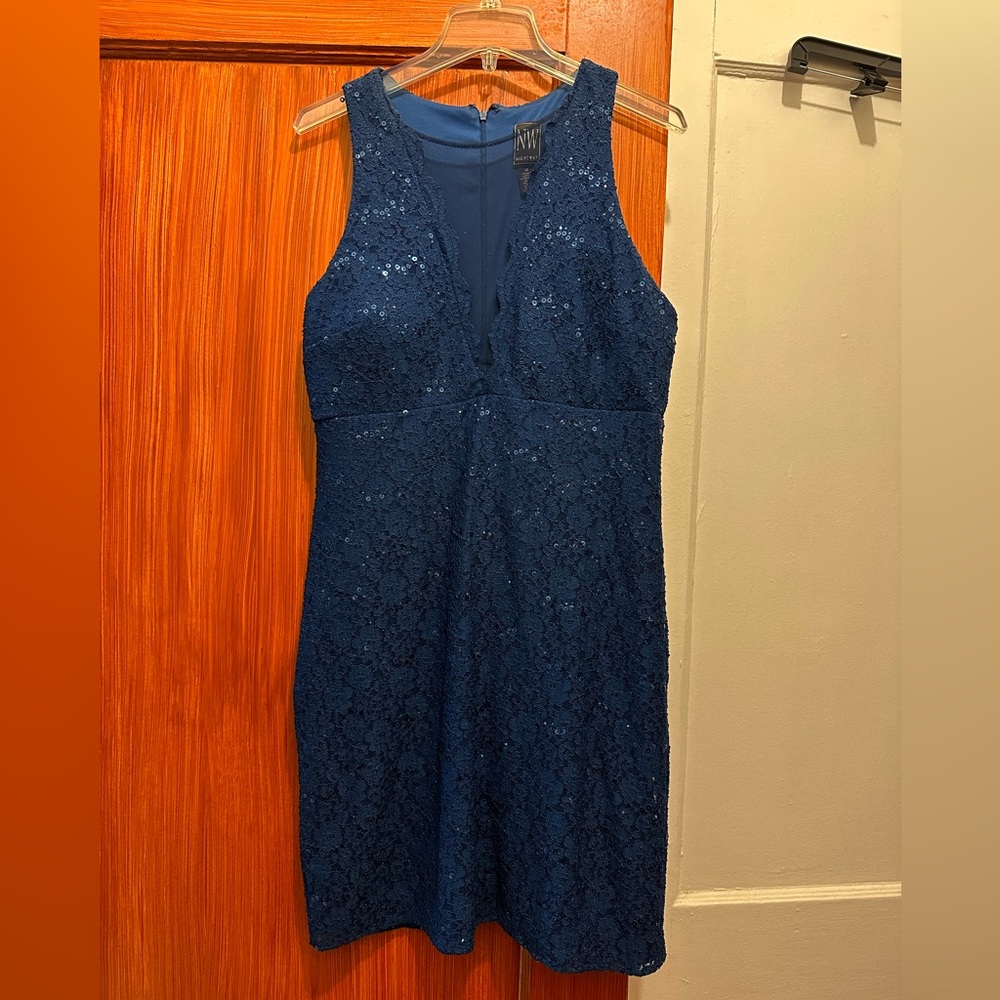 Blue Sequin Wedding Dress
